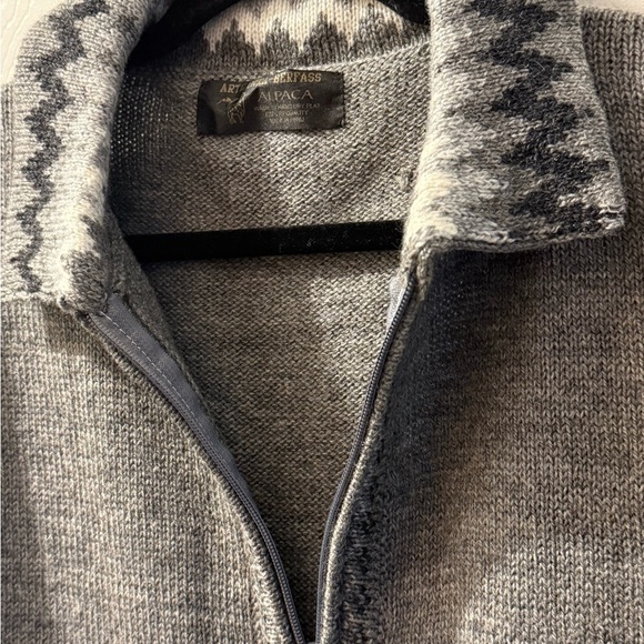 ARTE INKA-BERFASS Sweater, alpaca wool, fair isle, cardigan, zippered, pockets - Picture 3 of 4